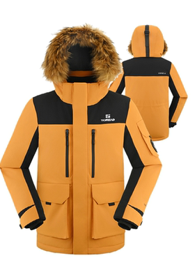 探路者羽绒服男25秋冬户外防泼水保暖鹅绒加厚派克服TADDAN91243