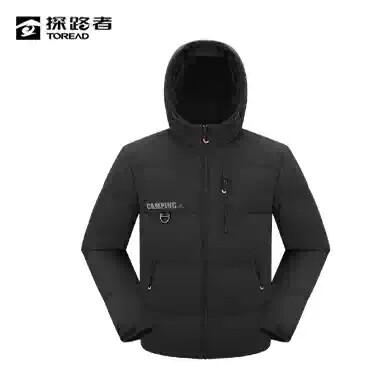 探路者2023冬季新款男式休闲字母拼色加厚羽绒服TADDAL91265-F99G