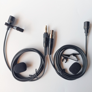 高端进口咪芯AMS无线腰包领夹麦克风三四针小蜜蜂胸麦话筒咪头线