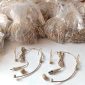 防啸叫单指向耳挂式 头戴耳麦三孔四针无线腰包肤色麦克风耳麦话筒