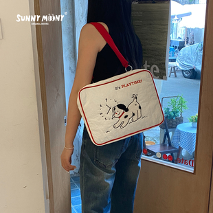 原创可爱小狗14寸16寸苹果华为笔记本电脑包女平板内胆包单肩包手提防摔防震高颜值大学生上班通勤旅行轻便