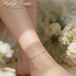magic fish简约脚链女轻奢小众精致高级感钛钢脚链蕾丝链唇链脚链