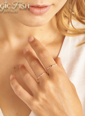 magicfish钛钢水钻戒指送礼