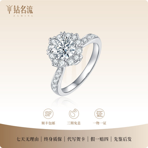 18K金培育钻石交织皇冠钻戒