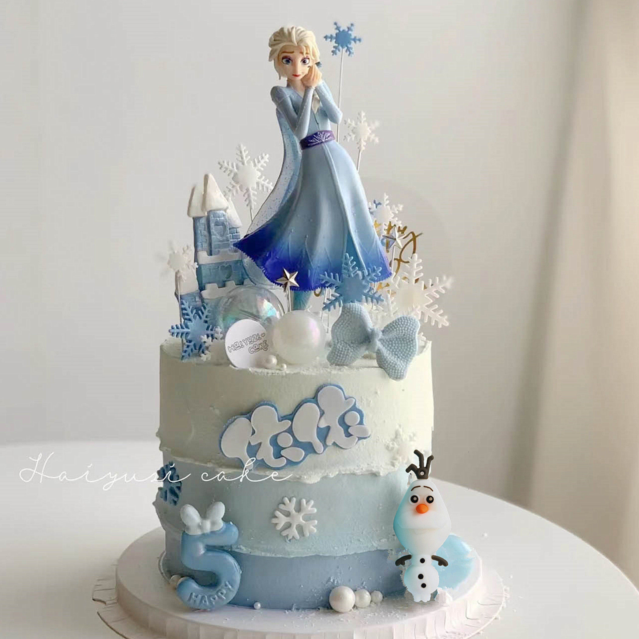 烘焙蛋糕装饰网红冰雪公主玩偶摆件雪花城堡插件女孩儿童生日装扮