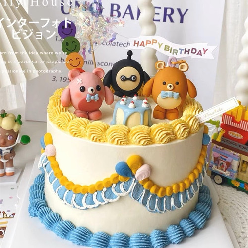 蛋仔派对生日蛋糕装饰摆件