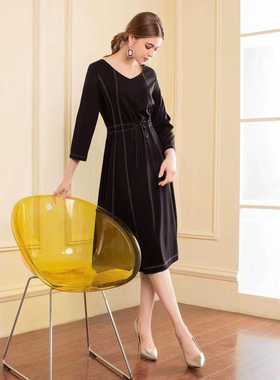 春秋款连衣裙忆妹儿A83607韩版女修身显瘦中长款打底裙专柜正品