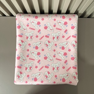 1.5宽幅秋冬新春樱桃Mikko卡通图麂皮绒空气层面料卫衣棒球服裙子