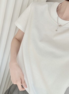 THEMO丨口碑强推高支高密60支1oo长绒棉经典百搭純棉宽松短袖白T