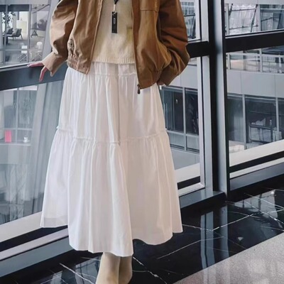 赵露思同款THEMO夏新款GAO密棉纱拼接蓬松温柔双色蛋糕中长半裙女