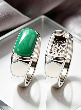 宏利925纯银戒指空托马鞍8*16