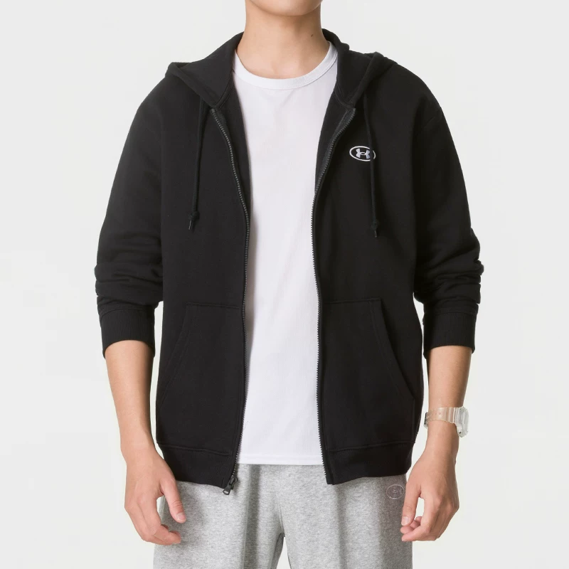 UA安德玛针织外套男装运动服男子训练服连帽夹克衫6013451-008