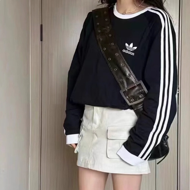 正品阿迪达斯adidas黑色长袖运动卫衣情侣休闲运动服IA4877