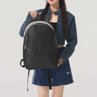正品adidas阿迪达斯黑色运动休闲双肩包后背包学生书包JC5999
