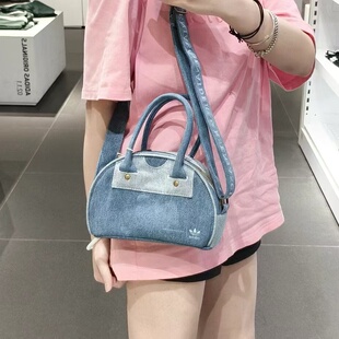 正品阿迪达斯adidas牛仔布单肩手提斜挎包女包IX7454