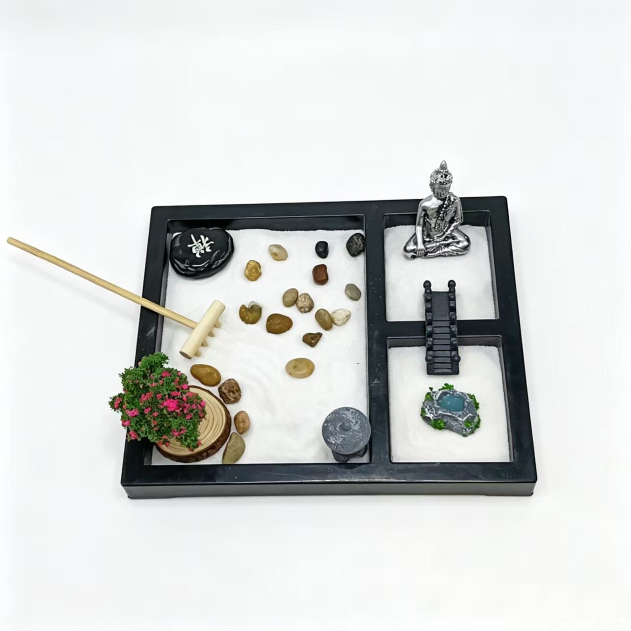 解压树脂工艺品佛像花园景观禅意沙盘复古风日本枯山水家居摆件