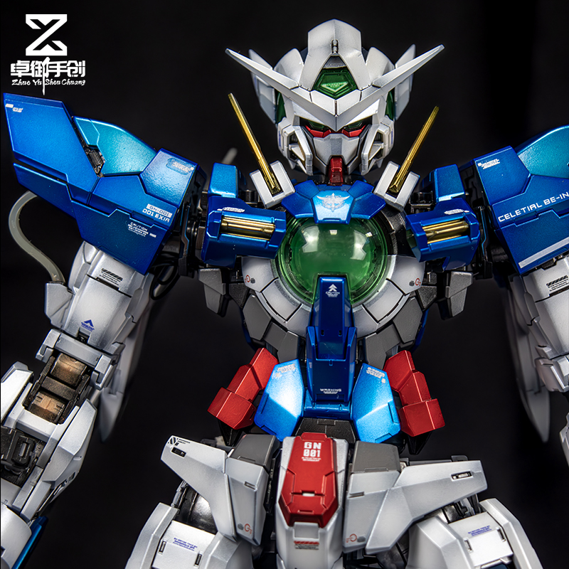 万代PG1/60EXIA能天使00带灯组 伪电镀阴影喷涂上色 代工 加工