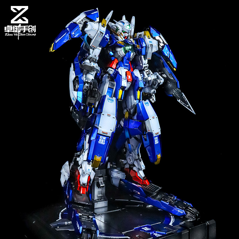万代PG1/60能天使高达00+雪崩装备+灯组 电镀阴影 上色 代工 加工