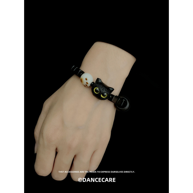 DANCECARE黑檀木炭烤黑色猫头手