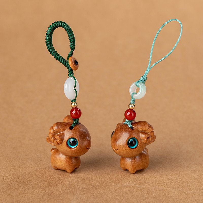 檀木卡通小羊汽车钥匙扣可爱系生