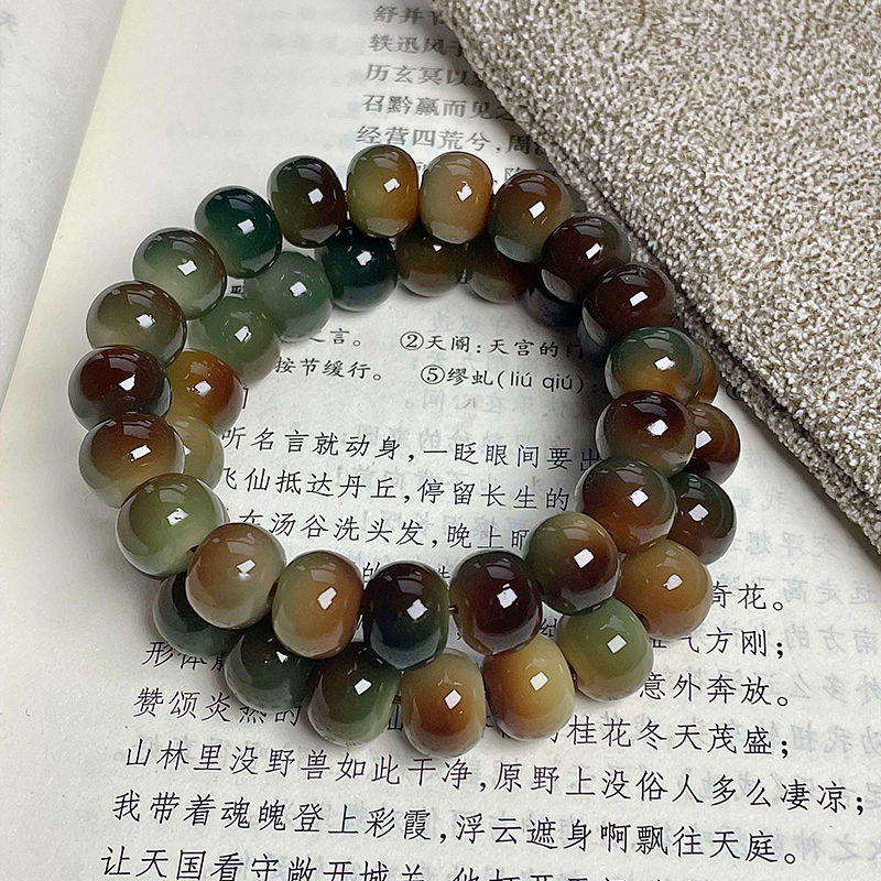(玉化老料)敦煌小桶珠算盘珠菩提手串高抛绕指柔学生解压男女文玩