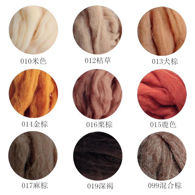 西班牙短纤棕色系羊毛条