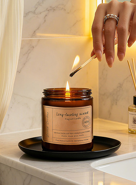 外贸霜膏瓶香薰蜡烛香氛精油无烟大豆蜡持久留香家居摆件生日礼物