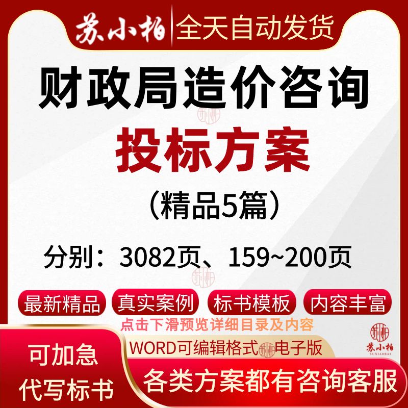 财政局造价咨询服务方案范本政府投资项目工程造价技术标书模板