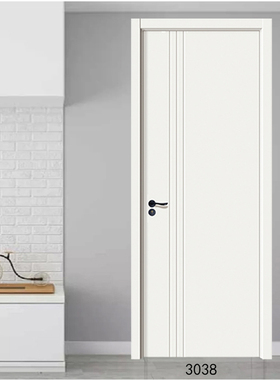 灰白色实木复合碳纤碳晶CPL无油漆无甲醛室内卧室内木门包安装