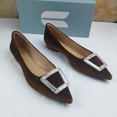 新款粗跟女鞋尖头浅口单鞋