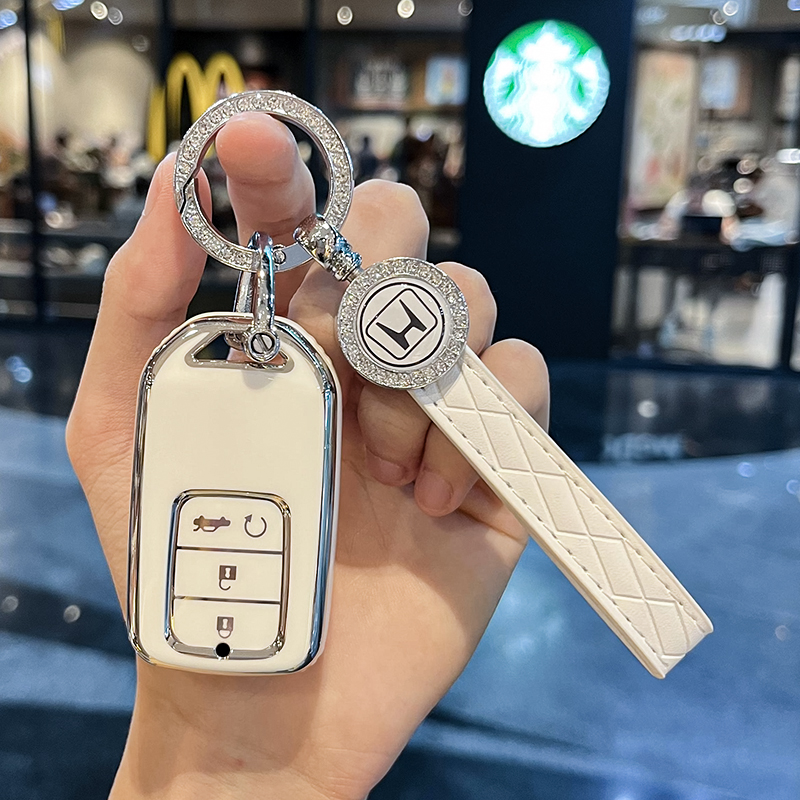 适用于本田十代思域钥匙套雅阁冠道扣xrv皓影凌派飞度crv缤智壳包