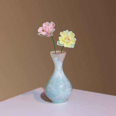 陶瓷冰晶瓷迷你结晶小花瓶