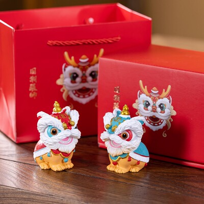 醒狮国潮新中式摆件招财茶宠