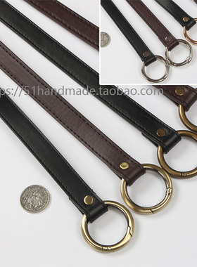 67cm长空气包包带古扫色开口圈包带深咖啡压线黑色可选三口包辅料
