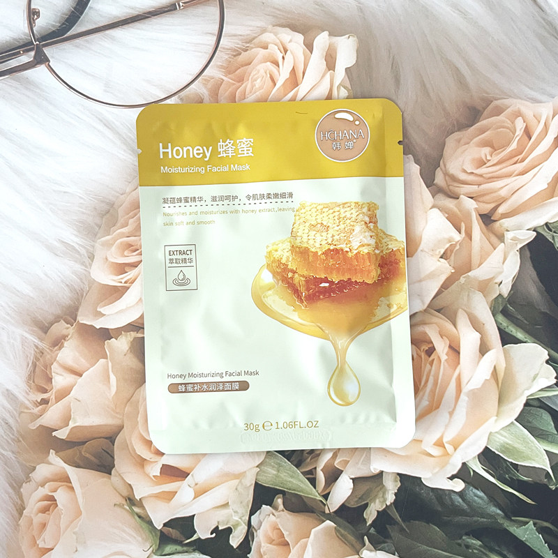 正品韩婵蜂蜜补水润泽面膜深层清洁保湿滋润收缩毛孔提亮肤色美肤