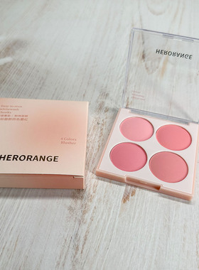 HERORANGE缤纷甜颜四色腮红粉 质细腻易上手显色自然提亮显白学生