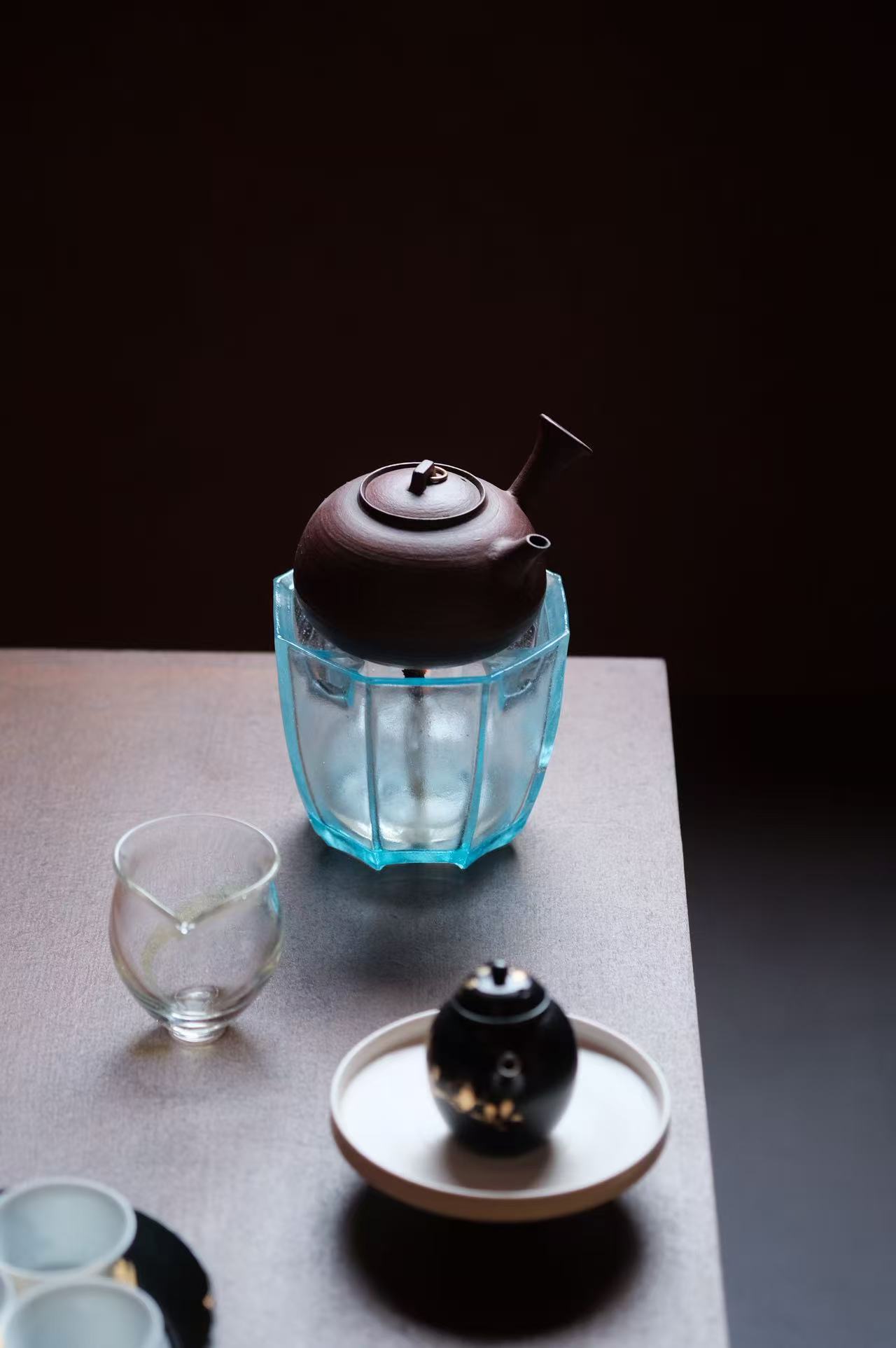 四闲堂 古法琉璃系列凉炉酒精炉烛台香炉盖置茶具承台茶器茶道具