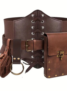 亚马逊同款蒸汽朋克手机包中世纪包皮带文艺复兴角色扮演服装