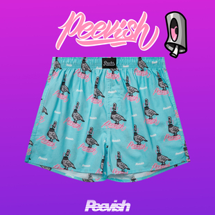 头情侣女居家短睡裤 宽松男内裤 衩孖烟通 阿罗裤 PEEVISH纯棉男士