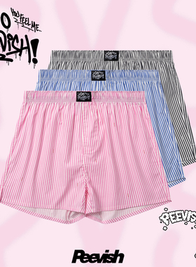 霹危斯PEEVISH纯棉阿罗裤宽松内裤男裤头女居家短睡裤孖烟通裤衩