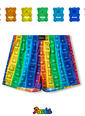 霹危斯PEEVISH纯棉阿罗裤宽松内裤男裤头女居家短睡裤情侣孖烟通