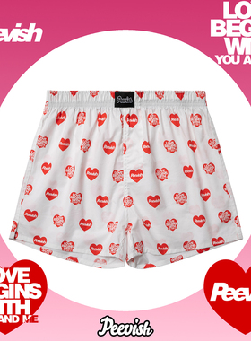 霹危斯PEEVISH纯棉阿罗裤宽松内裤男女居家短睡裤情侣裤衩孖烟通