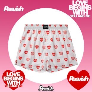 情侣裤 男女居家短睡裤 衩孖烟通 宽松内裤 霹危斯PEEVISH纯棉阿罗裤