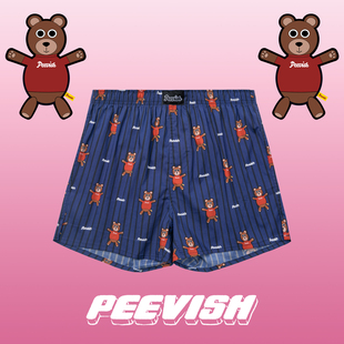 孖烟通裤 霹危斯PEEVISH纯棉阿罗裤 头女居家短睡裤 男裤 衩 宽松内裤