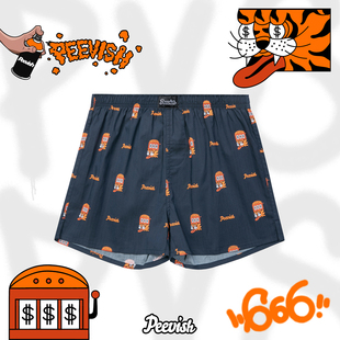 孖烟通裤 男女情侣居家短睡裤 衩 宽松内裤 霹危斯PEEVISH纯棉阿罗裤