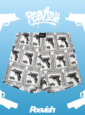 霹危斯PEEVISH纯棉阿罗裤宽松内裤男裤头女居家短睡裤孖烟通裤衩