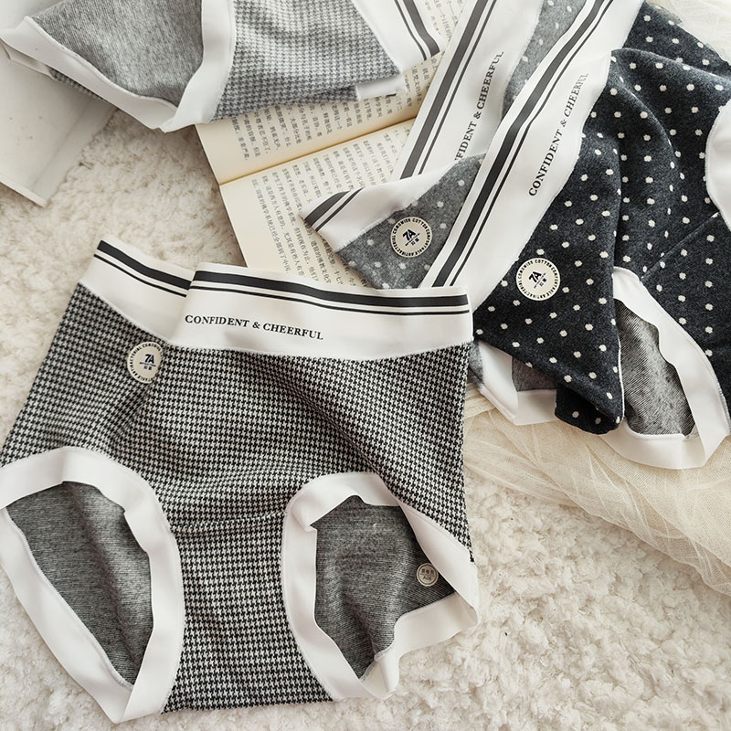 法式纯棉透气轻磨毛高腰三角裤