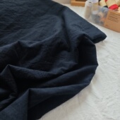 纯黑色布料纯棉全棉色织水洗家居床品手工DIY面料裙子桌布大宽幅