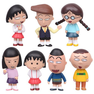 樱桃小丸子手办卡通模型小玉野口花轮同学玩具公仔烘培蛋糕摆件in