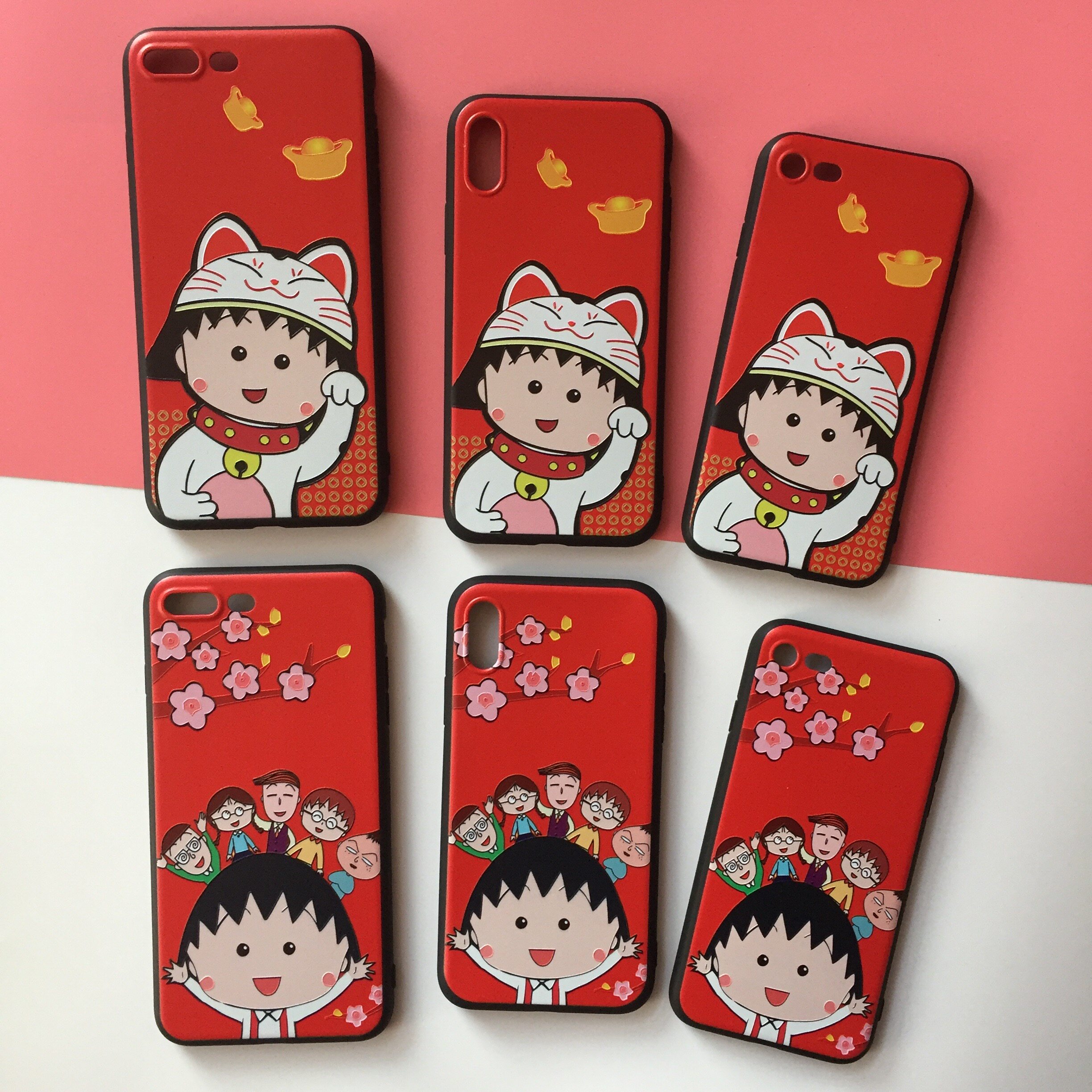 樱桃小丸子苹果x手机壳保护套卡通可爱防摔全包新年招财猫iphone8|ruв категории Цифровые аксессуары, аксессуары для мобильных телефонов, телефон защитный кожух/оболочка - от Buy2taobao.com для оказания профессиональной услуги покупки агента Taobao